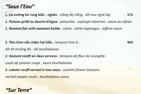 KHAI VỊ / ENTRÉES / STARTERS